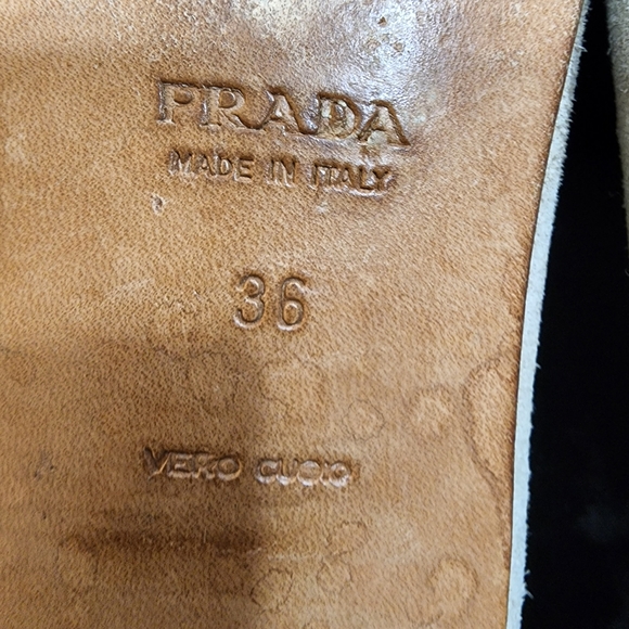 Authentic Prada Suede Leather Loafers in beige. Size 6 US/ 36 EU - Picture 8 of 8